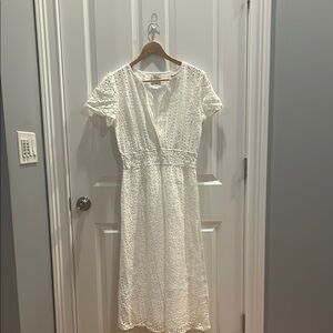 Joie White Ruffled Tiered Midi Dress